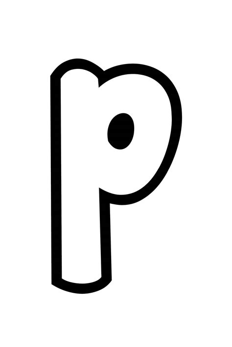 Free Printable Lowercase P Bubble Letter Stencil Freebie Finding Mom