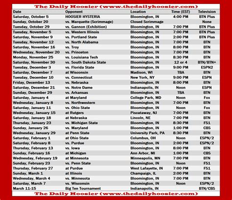 Iu Basketball Schedule 2022 Printable Printable Schedule