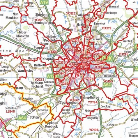 Yorkshire Postcode Sector Wall Map S13 Map