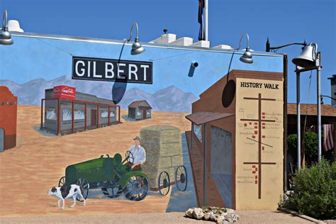 The Mural In Downtown Gilbert Features A Map Of A History Walk That You