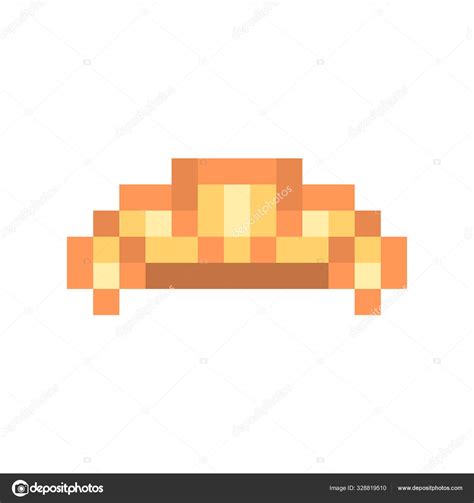 Croissant 8 Bit Pixel Art Food Symbol Isoliert Auf Weißem Hintergrund