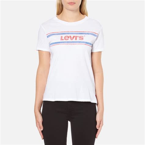 Levis Womens Vintage Perfect T Shirt Stripe White Womens Clothing