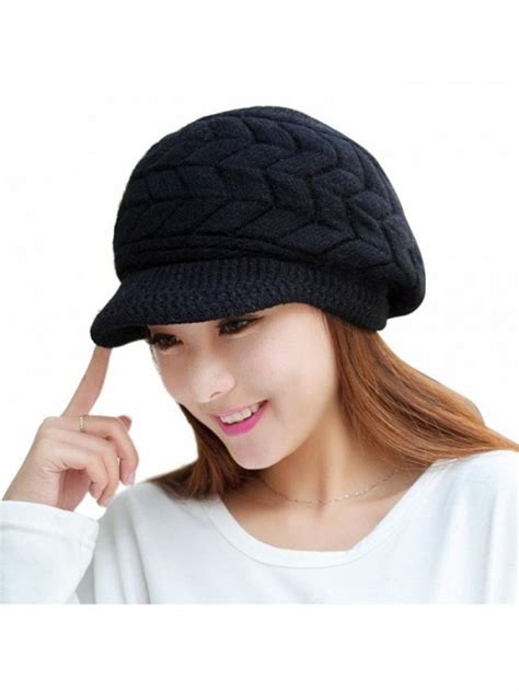 Womens Winter Warm Knitted Hats Slouchy Wool Beanie Hat Cold Weather