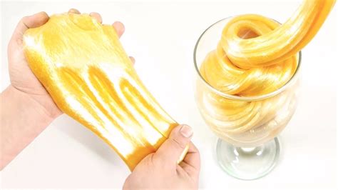 Making Liquid Gold Slime Make Sparkle Gold Slime L Satisfying Slime Video Youtube