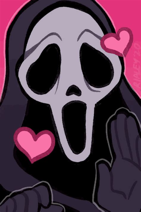 A Cartoon Image Of A Ghost With Hearts On Her Nose And Hands In Front