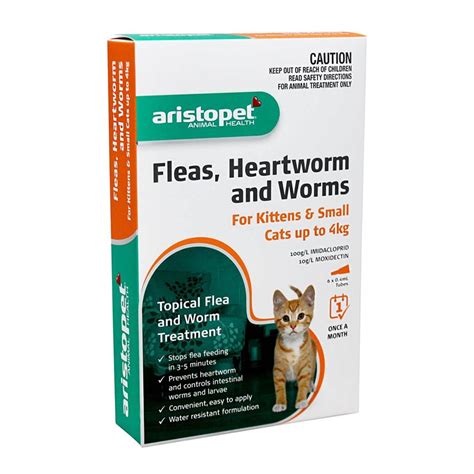 Aristopet Spot On Flea Heartworm And Worm Treatment For Kittens And Small