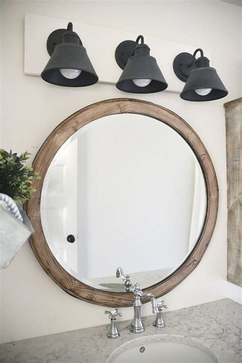 Round Bathroom Mirrors Farmhouse Diy Farmhouse Bathroom Vanity Light Fixture Liz Marie Blog