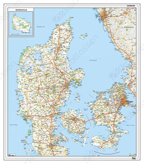 De hoofdstad van denemarken is kopenhagen. Wegenkaart Denemarken 1365 | Kaarten en Atlassen.nl