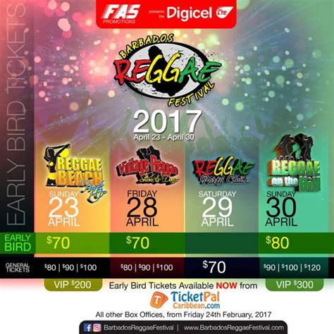 digicel barbados reggae festival 2017 what s on in barbados 2017 04 23 to 2017 04 30