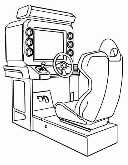 Coloring Games Pages Arcade Controller Printable Colouring