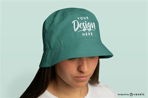 Woman With Brown Hair And Hat Mockup Psd Editable Template