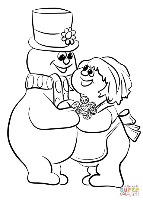 Frosty The Snowman With Crystal Coloring Page Free Printable Coloring Pages