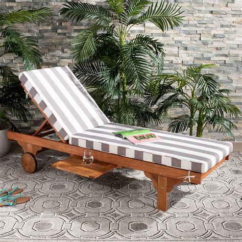 Newport Outdoor Modern Chaise Lounge Chair With Cushion