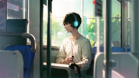 Anime Boy Headphones 4k 7051l Wallpaper Pc Desktop