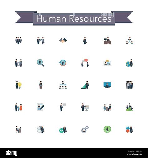 Human Resources Flat Icons Stock Vector Image And Art Alamy