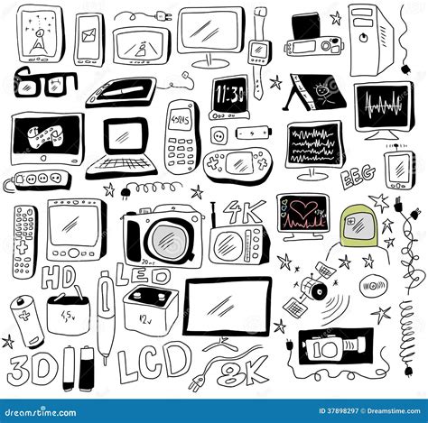 Doodle New Technology Stock Illustration Illustration Of Film 37898297