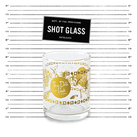 Shot Glass Gold Three Dots And A Dash