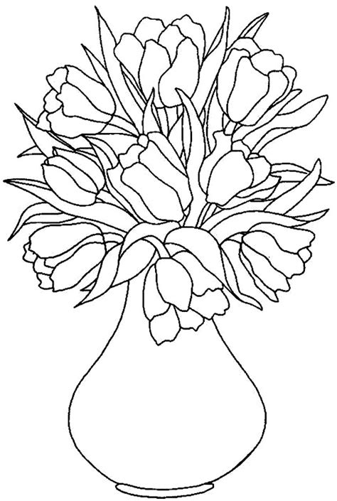 Desene De Colorat Vaza Cu Flori Qbebe Planse Si Imagini De Colorat