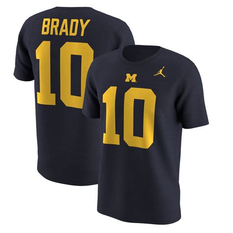 Tom Brady Michigan Wolverines Nike Name And Number T Shirt Navy