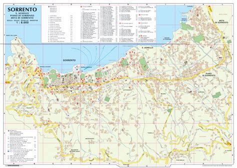 Sorrento City Map Campania 1 8000 Lac Roger Lascelles Maps Ltd