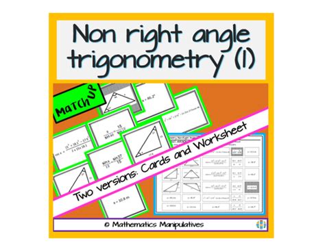 Trigonometry Non Right Angle Sine Rule Cosine Rule Match Up By