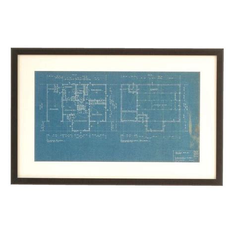 Framed Vintage Architectural Blueprint Ii Blueprints Frame