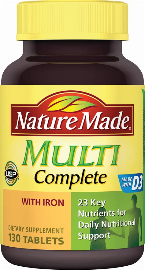 Vitamin b3 (niacin) may reduce the risk of heart disease. Nature Made Multi Complete with Iron, 130 Tablets - Health ...