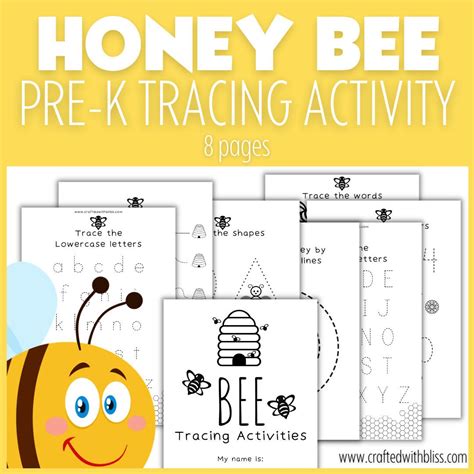 Bee Tracing Activities Prek Fine Motor Activity Bee Etsy