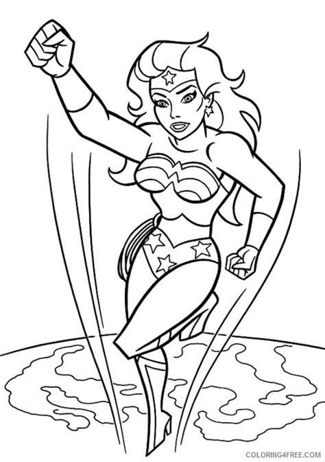 Wonder Woman Coloring Pages Superheroes Printable Coloring Free