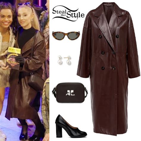 Ariana Grande Leather Coat Black Pumps Steal Her Style