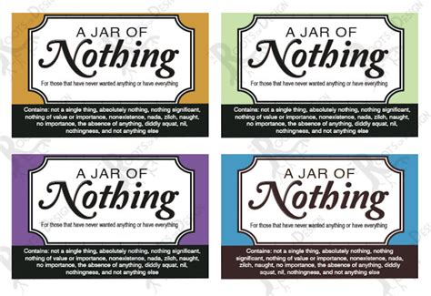 Instant Download Jar Of Nothing Printable Great Gag T Or Etsy