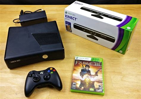Microsoft Xbox 360 S Kinect 250gb Matte Black Console Controller Fable