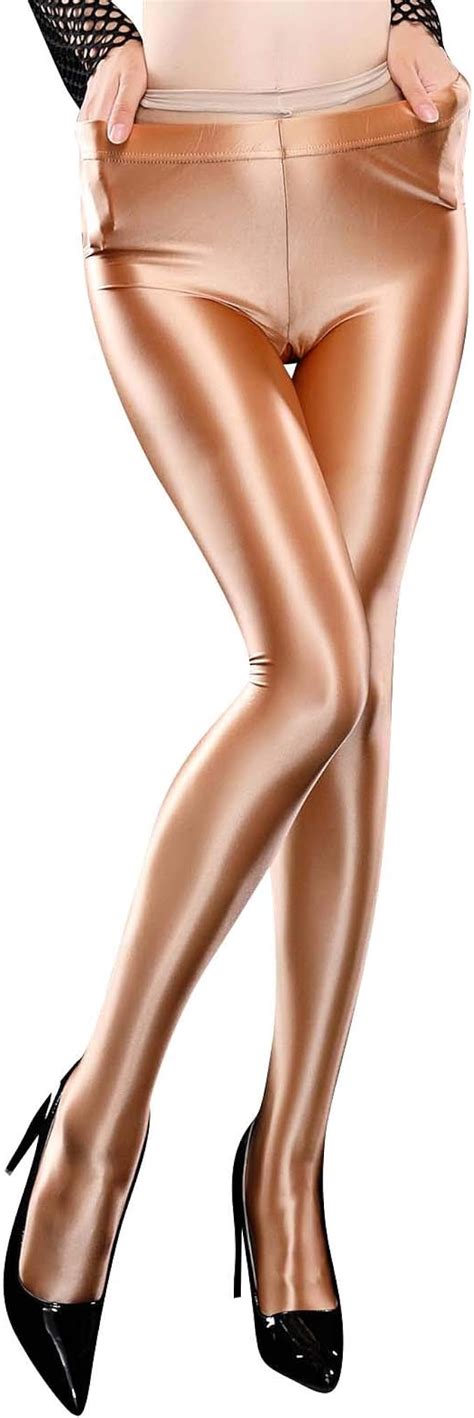 ladies pantyhose shiny oily smooth shimmer tights stockings hosiery high gloss sexy high waisted