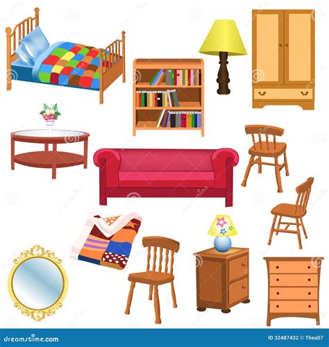 Set Of 4 Furniture Royalty Free Stock Image 119013640