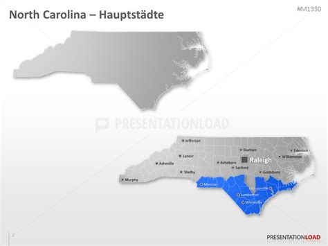 Powerpoint Landkarte North Carolina Counties Usa Presentationload
