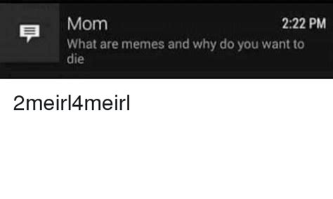 mom 222 pm what are memes and why do you want to die meme on me me