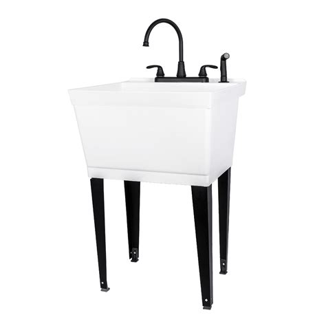 Buy Utility Sink Laundry Tub With Gooseneck Faucet By Js Jackson Supplies Heavy Duty Slop Sinks