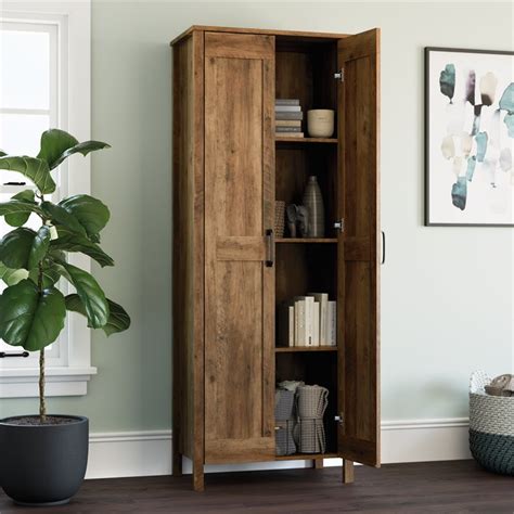 Sauder Select 2 Door Wooden Storage Cabinet In Rural Pine 427958