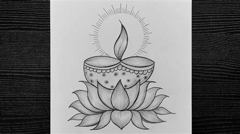 Very Easy Diya Drawing Easy Diya Drawing For Diwali Pencil Art