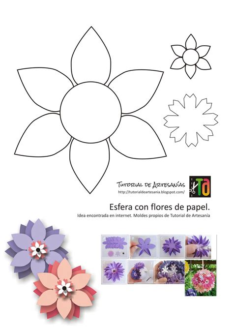Moldes De Flores Para Imprimir Y Recortar Flower Template 3d Flower