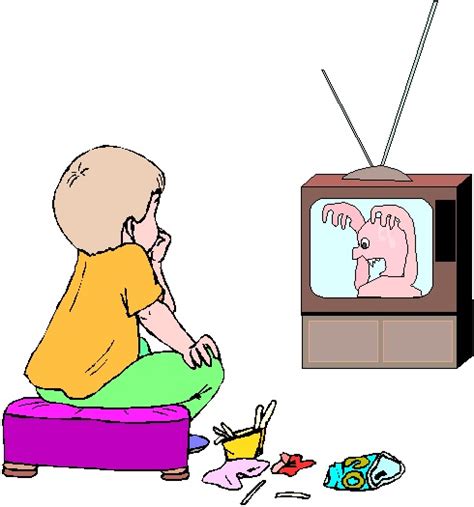 Children Watching Television Clipart