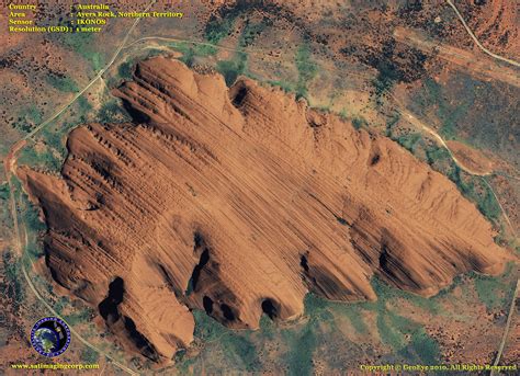 Ikonos Satellite Image Of Ayers Rock Satellite Imaging Corp