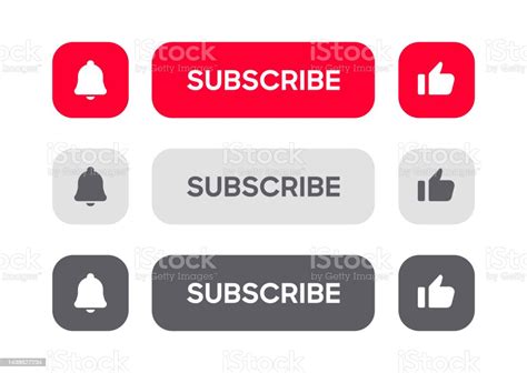 Subscribe Button Bell Notification Icon Button And Hand Cursor Click