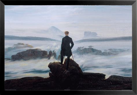 Framed Wanderer Above The Sea Of Fog 1818 By Caspar David Friedrich