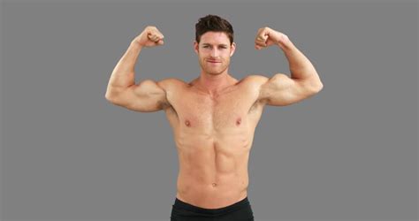 Muscular Man Flexing His Muscles Stock Footage Video 100