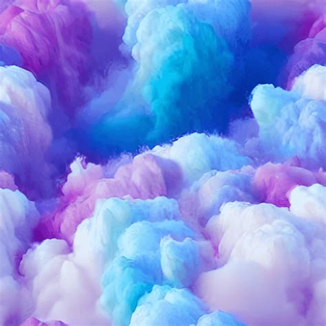 Intricate Detail Rainbow Cotton Candy Clouds · Creative Fabrica