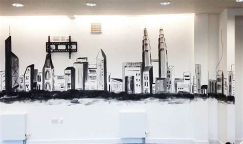 Abstract Iconic Buildings Office Wall Mural