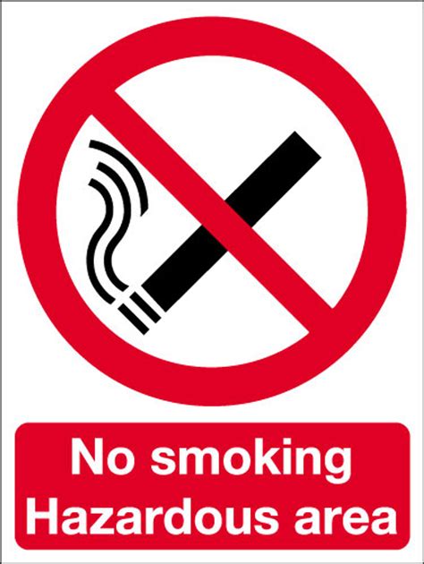 No Smoking Hazardous Area Sign Signs 2 Safety