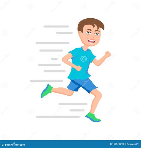 Boy Running Kid Marathon Runner Or A Boy Running On School Sport Day