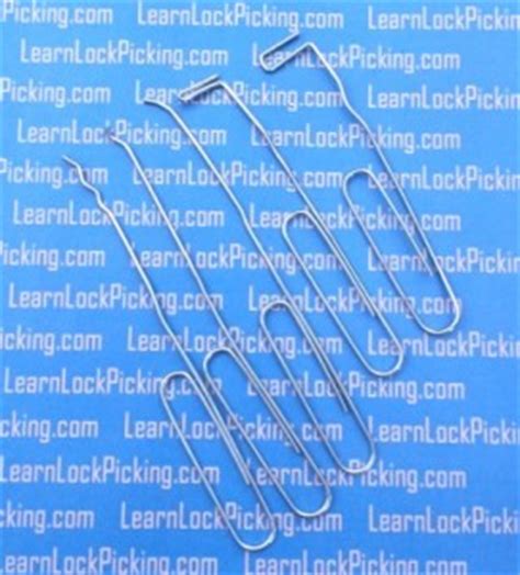 This specific blog is about picking locks using only paper clips. Paperclip Lock Picking - Improvised Lock Picking Tools